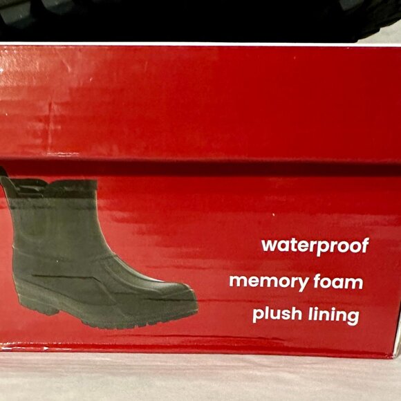 Chooka Women's Waterproof Duck Chelsea Rain Boots Size 10 BlackPlush Lining NEW - Picture 13 of 16